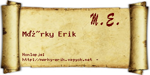 Márky Erik névjegykártya